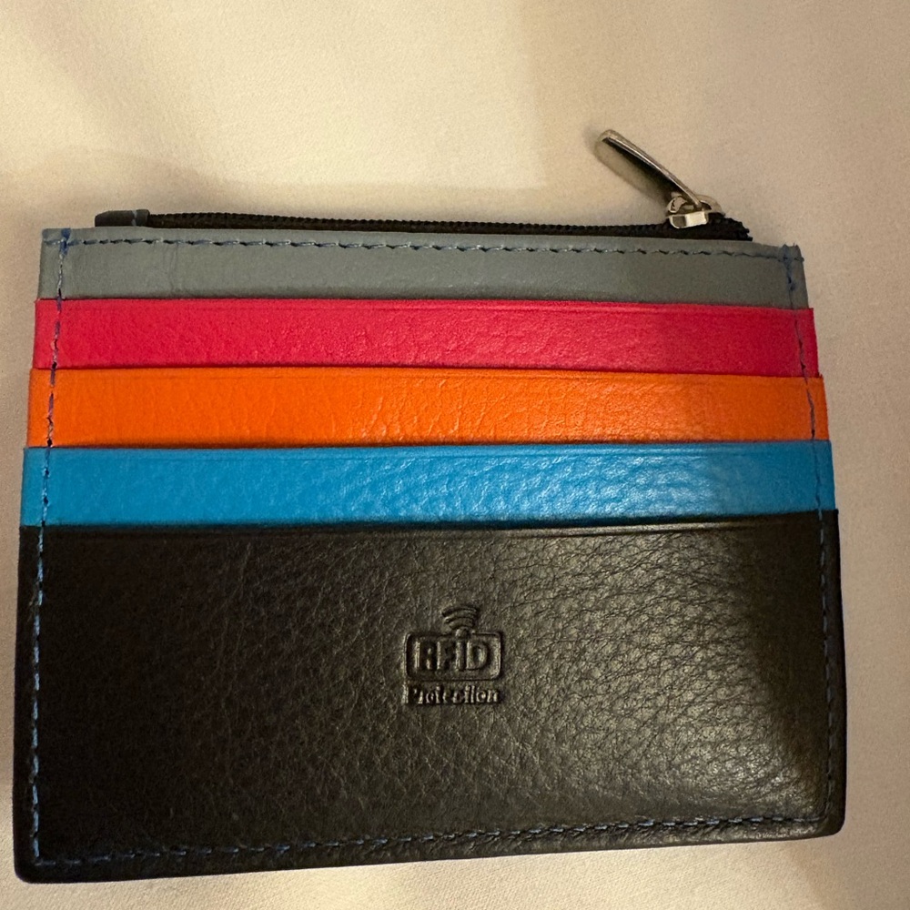 Vera Pelle Italian leather Multicolor Leather Card Holder NIB purchased in Italy - Picture 8 of 11